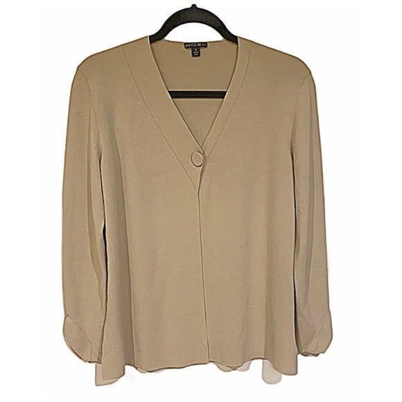 Lafayette 148 New York Cardigan Beige open collarless cardigan Size S - Picture 7 of 10